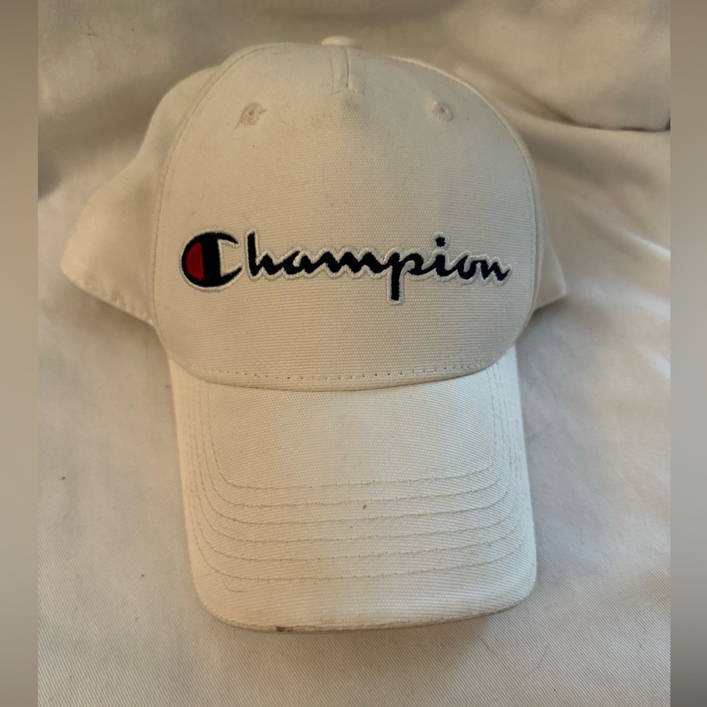Champion Authentic Baseball Cap White Adjustable Used
